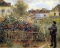 Claude Monet Painting in his Garden at Arenteuil master Pierre Auguste Renoir